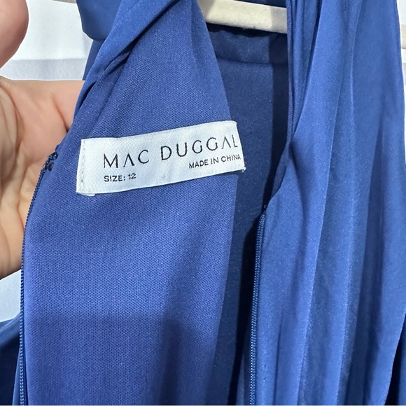 NWT New Anthropologie Mac Duggal Tiered Ruffle Halter Gown Blue - Picture 8 of 8